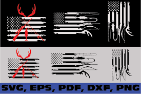 Download Hunting And Fishing American Flag Graphic By Sofiamastery Creative Fabrica