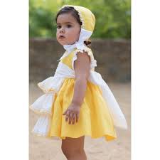 Lemon Plummetti Available Via Our Website Lemon Dress Spanish Baby Clothes Spanish Dress