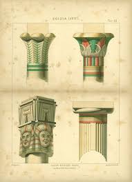 1800s Print Egyptian New Empire Column Capitals Ancient Egypt Architecture Ancient Egypt Art Ancient Egyptian Architecture