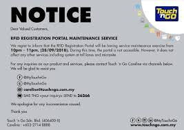 The government is already in discussion with touch 'n go (tng) in order to provide radio frequency identification (rfid) stickers to consumers for free. Notice Rfid Registration Portal Touch N Go Malaysia Facebook