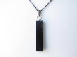 Black Pendant Necklace With Black Chain Black Resin Pendant Etsy Black Pendant Necklace Rectangular Pendant Black Chain
