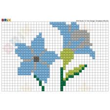 Blue Flower Pixel Art Brik The most common pixel art grid material is plastic.