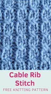 The Cable Rib Stitch Knitting Stitch Pattern Knitting With Chopsticks Rib Stitch Knitting Knit Stitch Patterns Cables Knit Stitch Patterns