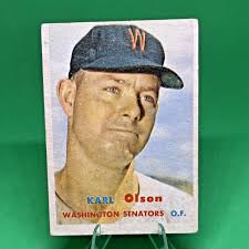 1957 Topps Karl Olson Baseball Card #153 Washington Senators