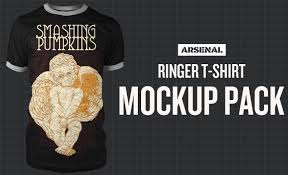 Download Photoshop Ringer T Shirt Mockup Templates Pack