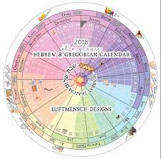 2018 At A Glance Calendar With Both Hebrew And Gregorian Months And The Jewish Holidays Only 2 To Download Jewish Calendar Calendar Printable Desk Calendar
