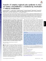 Pdf Transfer Of Complex Regional Pain Syndrome To Mice Via Human Autoantibodies Is Mediated By Interleukin 1 Induced Mechanisms
