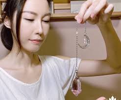 Natural Energy Crystal Angel Tears Pendulum Necklace Pendant Gift Box