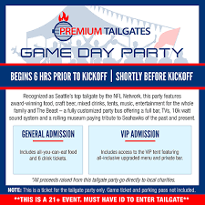 premium tailgate game day party seattle seahawks vs