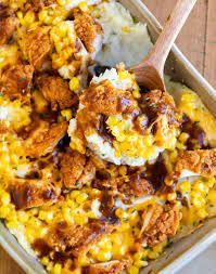 For a dish that's exploding with sodium (2995 mg, yikes!), no one should not have to add salt to enjoy it. Mashed Potato Casserole With Crispy Chicken The Cozy Cook