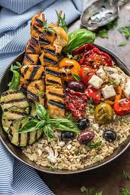 Traditional greek main dishes & healthy. Greek Chicken Souvlaki Bowls Low Carb Chicken Breast Recipe