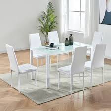 Find the dining room table and chair set that fits both your lifestyle and budget. Glass White Kitchen Dining Room Sets You Ll Love In 2021 Wayfair