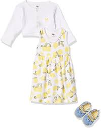 Hudson baby dress, cardigan and shoes feature bright, fun, classy prints for baby girls, designed to keep your little one cool and cute on spring, summer and warmer days. Hudson Baby Baby Girls 11 Piece Dress Cardigan Shoe Set Casual Lemon 0 3 Months Amazon Co Uk Clothing