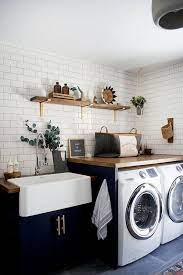 Modern Navy Laundry Room Refresh Brepurposed Laundry Room Renovation Modern Laundry Rooms Dream Laundry Room