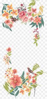 Design Floral Euclidiano De Flores Bordas De Flores Pintadas A Mao Ilustracao De Rosas Cor De Rosa E B Flores Vectorizadas Flores Pintadas Flores Vintage Png