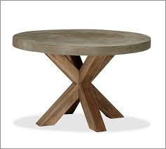 Abbott Faux Concrete Top Round Fixed Dining Table Modern Outdoor Dining Tables By Pottery Patio Table Top Modern Outdoor Table Round Outdoor Dining Table