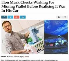 Elon Musk Has Accidentally Shot His Wallet Into Space Funny Meme Nerd Humor Really Stupid Jokes Funny Pictures