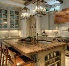 Distressed Wood Island Home Kitchens Kitchen Inspirations Kitchen Remodel