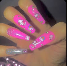 Y2k Nails Goth Nails Hello Kitty Nails Swag Nails