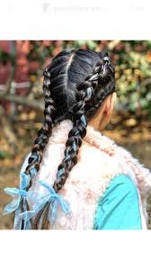 Kid Braided Blue Hairstyle Ribbon Hairstyle Hair Ribbons Hairstyles Theme