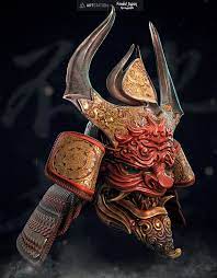 Artstation Oni Samurai Helmet Doru Bogdan Bronya Samuraya Kartinki Cherepa Samurajskoe Iskusstvo