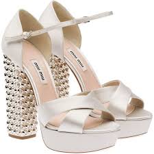 Miu Miu Sandals Embellished Heeled Sandals Wedding Shoes High Heel Sandals