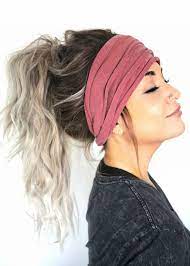 Mauve Scrunch Headband Extra Wide Headband Jersey By Pebbyforevee Headband Hairstyles Turban Headband Hairstyles Hair Styles