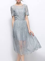 Shop Midi Dresses Light Gray Short Sleeve Floral Midi Dress Online Discover Evening Mini Dresses Midi Short Sleeve Dress Fancy Dresses Party
