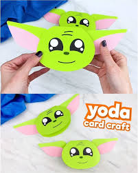 Star Wars Yoda Grogu Card Craft Free Template Yoda Card Star Wars Crafts Card Craft