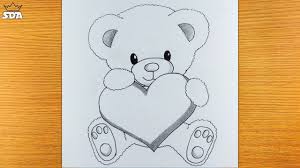 New users enjoy 60% off. How To Draw A Teddy Bear Holding A Heart Youtube