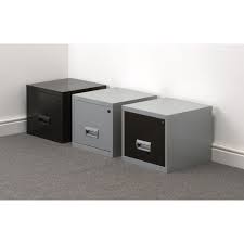 Filing cabinet 2 drawer afrdi certified features riveted construction for extra strength anti tilt locking 100% drawer opening ball bearing runners 45 kg loading per drawer fully assembled & packaged master keyed. 1 Drawer Filing Cabinet Steel Black A4 Lockable Pierre Henry Hunt Office Uk