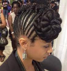 Braided French Roll Faux Hawk Hair Styles Natural Hair Styles Mohawk Hairstyles