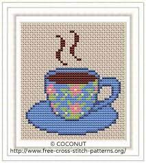 Cross stitch pattern detail information: Teacup Free And Easy Printable Cross Stitch Pattern Free Cross Stitch Pattern