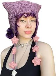 Cappello lavorato a maglia per ragazze con foto pasquale cappello a righe  carino costume Y2K fresco lavorato a maglia stella pasquale decorazioni a  righe cappelli all'uncinetto per le donne : Amazon.it: Moda