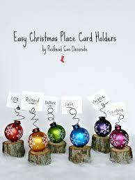 Learn how to make this fun christmas craft! Mini Tree Stump Christmas Place Card Holders Redhead Can Decorate