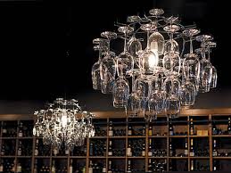 The whole idea for this project came from the 40 antique gold rimmed stemware glasses i had from my great grandparents. Wine Glass Chandeliers At Lush Wines Spirits