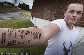 Spreading the wealth on offense, playing with the added pressure in the afc championship game, and playing in an. Norwegian Teen Has Mcdonald S Receipt Tattooed On His Arm For Dare Daily Mail Online