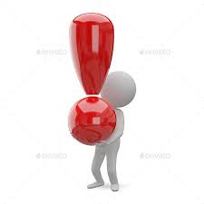 3d Iillustration Abstract Man With Exclamation Mark Abstract Exclamation Mark Graphic