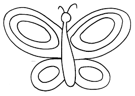 Symmetry | prek colouring pages Easy Coloring Pages For Kids Butterfly Drawing With Crayons