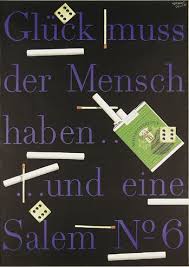 By Herbert Leupin 1 9 5 4 Salem 5 Zigaretten Plakat Zigarette Poster