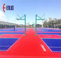 Enlio Basketball Court Tiles Interlocking Sports Flooring Outdoor FIBA 3x3  Basketball Floor Easy Installation