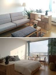小户型开间 床 沙发还有厨房和谐地在一起 small apartments design apartment