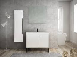 The freestanding design and measurements (15d x 18'' w x 67.62'' h). Tower Cabinet Gloss White Finish Tall Cabinet 1180mm Cabinet In Wall Hung New Generation Bathlink