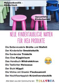Am Freitag Hatte Wir Spass In Der Tollabea Community Und Haben Neue Kindertaugliche Namen Fur Ikea Produkte Erfunden Ikea Produkte Ikea Kinder