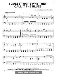 I Guess That S Why They Call It The Blues By D Johnstone E John On Musicaneo Sheet Music Printable Sheet Music Johnstone