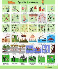You will also find a sports name. Learn English Vocabulary For Sports And Games Eslbuzz Learning English
