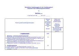 Muster fr die einzelbetriebliche ausbildung. Muster Fa R Den Betrieblichen Ausbildungsplan Ovk