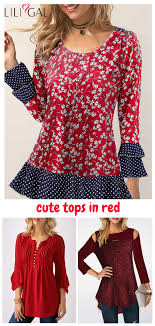 Cute Red Tops For Women Ladies Tops Fashion Fashion Clothes