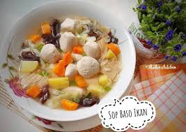 Lihat juga resep baso sapi dan baso ikan kuah bening enak . Resep Sop Baso Ikan Kekinian