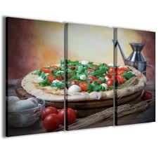 Stampe Su Tela 3pz 120x90cm Food 075 Quadri Moderni Pizza Arredamento Pizzeria